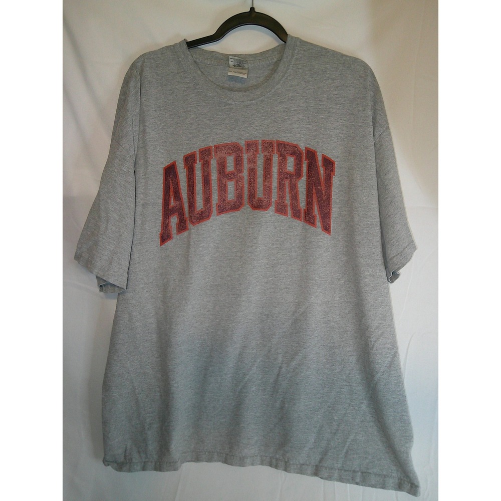 Vintage Auburn Tiger Rags T Shirt Gildan Ultra Cotton Gray Graphic Mens 2XL